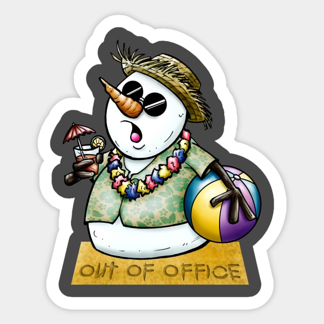 Hawaiian Snowman Sticker by CIZDIBUJOS